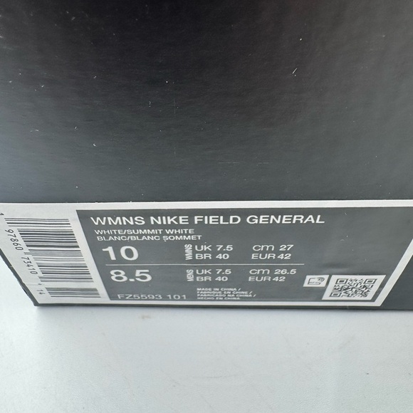 Nike Field General White Summit White BRAND NEW Size 10 Women - Picture 8 of 8